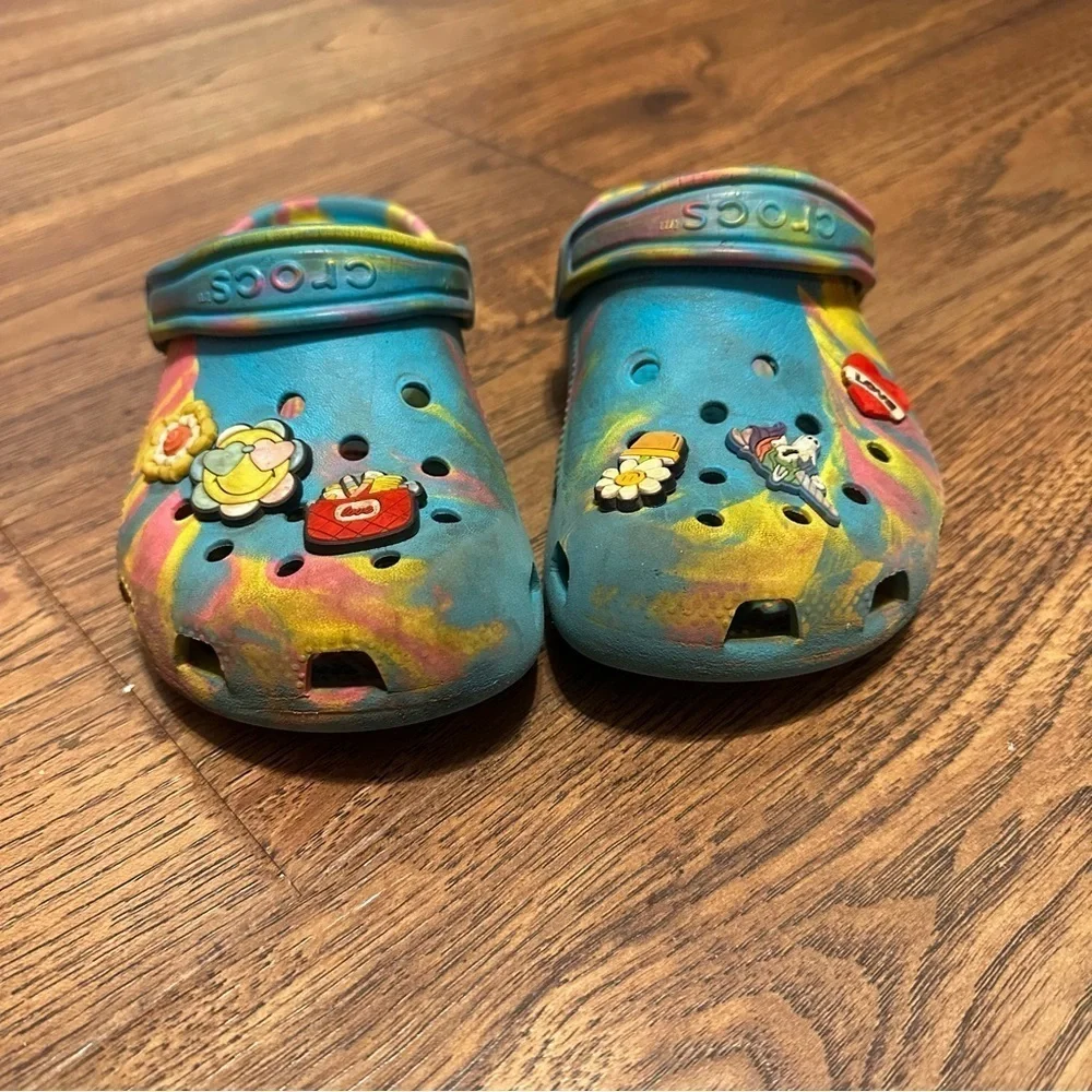 Crocs Multi Color With Charms SizeJ3